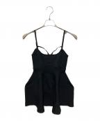 MAISON SPECIALメゾンスペシャル）の古着「Knit Peplum Top」｜ブラック