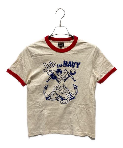 TOYS MCCOY（トイズマッコイ）TOYS McCOY (トイズマッコイ) リンガーTシャツ ホワイト×レッド サイズ:36の古着・服飾アイテム