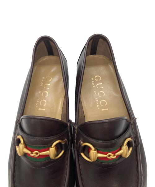 GUCCI（グッチ）GUCCI (グッチ) シェリーラインホ-スビットローファー ブラウン サイズ:25cmの古着・服飾アイテム