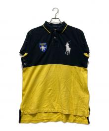 POLO RALPH LAUREN（ポロ・ラルフローレン）の古着「ビッグポニー刺繍 ポロシャツ」｜ブラック×イエロー