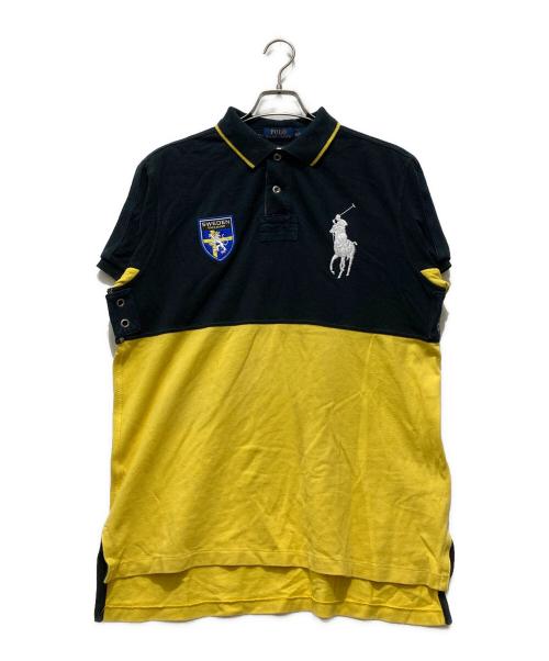 POLO RALPH LAUREN（ポロ・ラルフローレン）POLO RALPH LAUREN (ポロ・ラルフローレン) ビッグポニー刺繍 ポロシャツ ブラック×イエロー サイズ:Lの古着・服飾アイテム