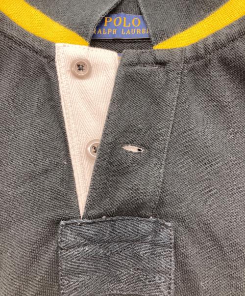 POLO RALPH LAUREN（ポロ・ラルフローレン）POLO RALPH LAUREN (ポロ・ラルフローレン) ビッグポニー刺繍 ポロシャツ ブラック×イエロー サイズ:Lの古着・服飾アイテム