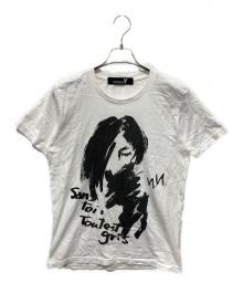 GROUND Y（グラウンドワイ）の古着「手書きデッサン画プリントTシャツ」｜ホワイト