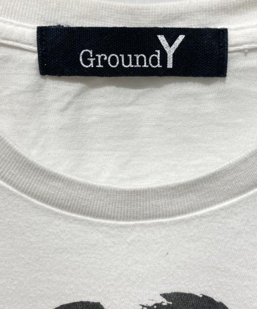 GROUND Y（グラウンドワイ）GROUND Y (グラウンドワイ) 手書きデッサン画プリントTシャツ ホワイト サイズ:3の古着・服飾アイテム
