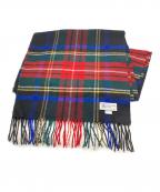 JOHNSTONS OF ELGINジョンストンズオブエルガン）の古着「カシミヤストール」｜レッド×ブラック