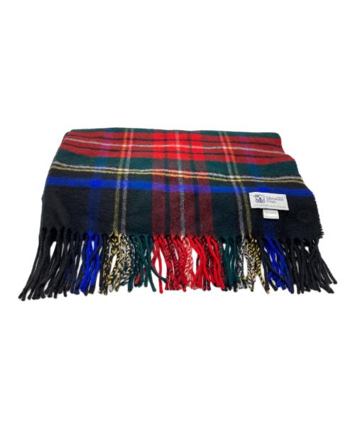 JOHNSTONS OF ELGIN（ジョンストンズオブエルガン）JOHNSTONS OF ELGIN (ジョンストンズオブエルガン) カシミヤストール レッド×ブラックの古着・服飾アイテム