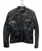 VANSONバンソン）の古着「MODEL B シングルライダースジャケット」｜ブラック