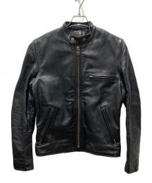 VANSON（バンソン）の古着「MODEL B シングルライダースジャケット」｜ブラック