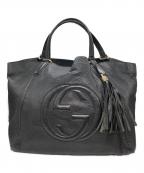 GUCCIグッチ）の古着「インターロッキングG ソーホー トートバッグ」｜ネイビー