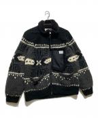 elephant TRIBAL fabricsエレファントトライバルファブリックス）の古着「HYBRID COWICHAN BLOUSON / カウチンニット ブルゾン」｜ブラック
