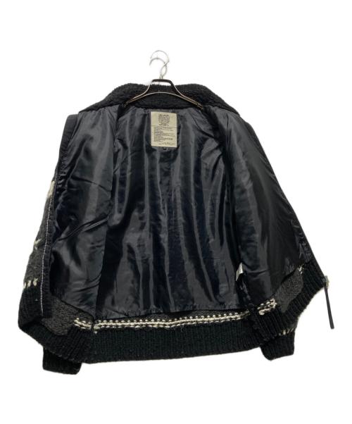 elephant TRIBAL fabrics（エレファントトライバルファブリックス）elephant TRIBAL fabrics (エレファントトライバルファブリックス) HYBRID COWICHAN BLOUSON / カウチンニット ブルゾン ブラック サイズ:FREEの古着・服飾アイテム