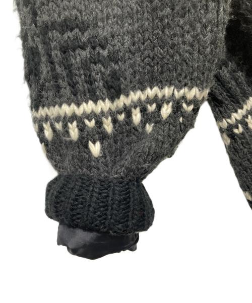 elephant TRIBAL fabrics（エレファントトライバルファブリックス）elephant TRIBAL fabrics (エレファントトライバルファブリックス) HYBRID COWICHAN BLOUSON / カウチンニット ブルゾン ブラック サイズ:FREEの古着・服飾アイテム