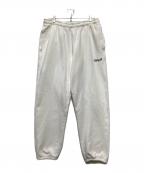 SEQUELシークエル）の古着「ロゴ刺繍スウェットロングパンツ」｜ホワイト