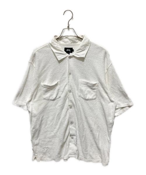 stussy（ステューシー）stussy (ステューシー) パイル地S/Sシャツ ホワイト サイズ:XLの古着・服飾アイテム