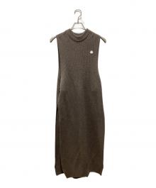 MONCLER×HYKE（モンクレール×ハイク）の古着「ノースリーブニットワンピース」｜ブラウン