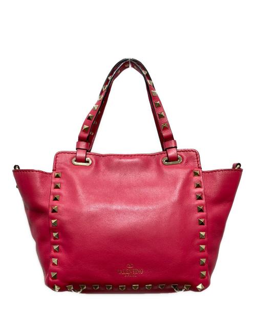 VALENTINO GARAVANI（ヴァレンティノ・ガラヴァーニ）VALENTINO GARAVANI (ヴァレンティノ・ガラヴァーニ) ロックスタッズ2WAYミニショルダーバッグ ピンクの古着・服飾アイテム