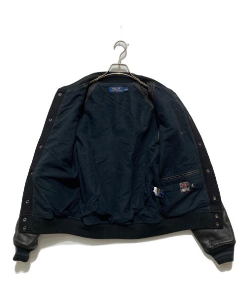 POLO RALPH LAUREN（ポロ・ラルフローレン）POLO RALPH LAUREN (ポロ・ラルフローレン) レザースリーブスタジャン ブラック サイズ:Sの古着・服飾アイテム