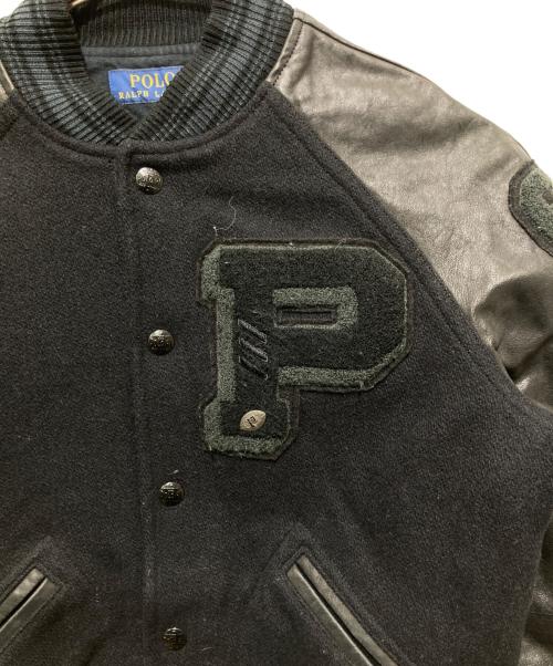 POLO RALPH LAUREN（ポロ・ラルフローレン）POLO RALPH LAUREN (ポロ・ラルフローレン) レザースリーブスタジャン ブラック サイズ:Sの古着・服飾アイテム