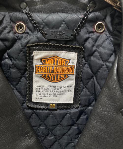 HARLEY-DAVIDSON（ハーレーダビッドソン）HARLEY-DAVIDSON (ハーレーダビッドソン) ダブルライダースジャケット ブラック サイズ:36の古着・服飾アイテム