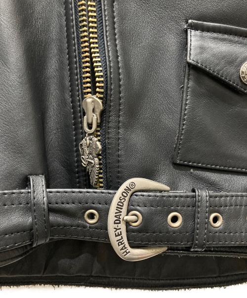 HARLEY-DAVIDSON（ハーレーダビッドソン）HARLEY-DAVIDSON (ハーレーダビッドソン) ダブルライダースジャケット ブラック サイズ:36の古着・服飾アイテム