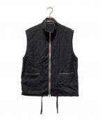 confectコンフェクト）の古着「リネン和紙 ジップベスト」｜ブラック