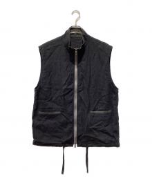 confect（コンフェクト）の古着「リネン和紙 ジップベスト」｜ブラック