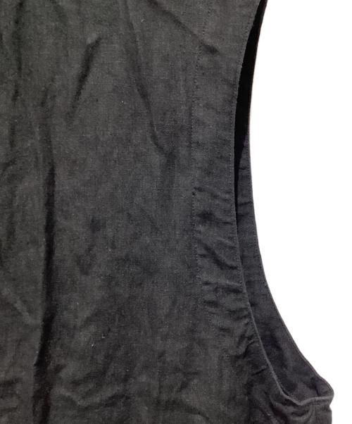 confect（コンフェクト）CONFECT (コンフェクト) リネン和紙 ジップベスト ブラック サイズ:3の古着・服飾アイテム