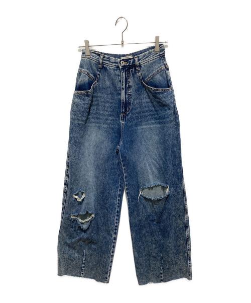 Ameri（アメリ）Ameri (アメリ) HEART PATCH DAMAGE DENIM PANTS ブルー サイズ:25の古着・服飾アイテム