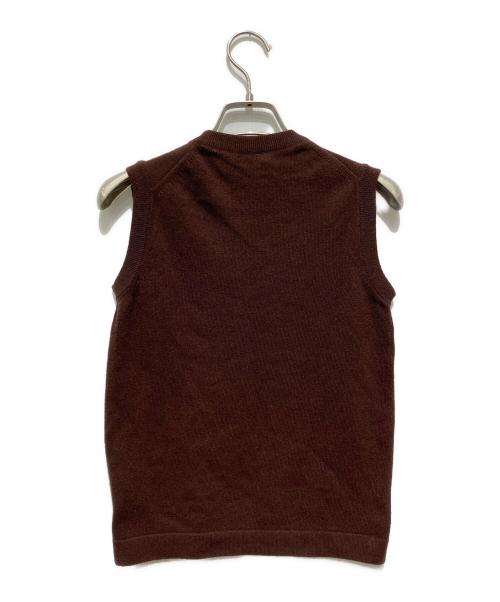 HERMES（エルメス）HERMES (エルメス) ノースリーブカシミヤニット ブラウン サイズ:XSの古着・服飾アイテム