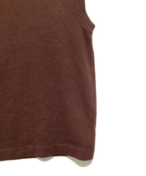 HERMES（エルメス）HERMES (エルメス) ノースリーブカシミヤニット ブラウン サイズ:XSの古着・服飾アイテム