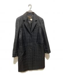 FENDI（フェンディ）の古着「ズッカ柄キルティングコート」｜ブラック