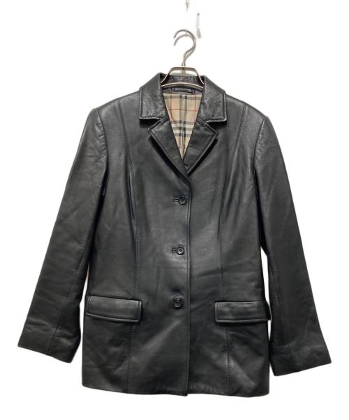 BURBERRY LONDON（バーバリーロンドン）BURBERRY LONDON (バーバリーロンドン) 裏ノバチェックレザー3Bジャケット ブラック サイズ:40の古着・服飾アイテム