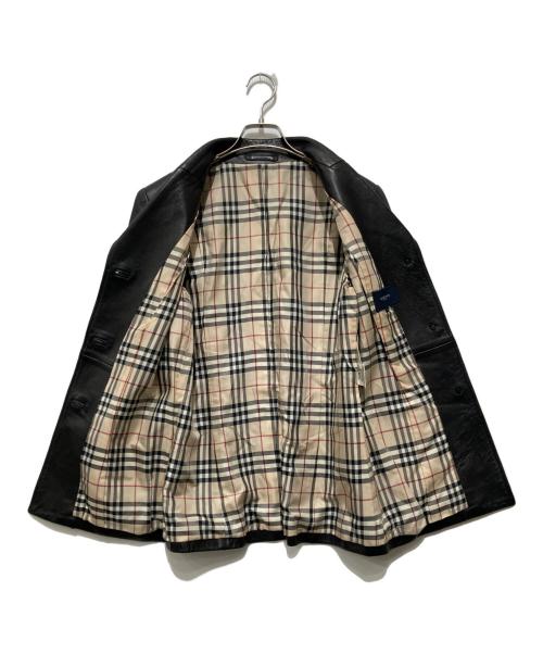 BURBERRY LONDON（バーバリーロンドン）BURBERRY LONDON (バーバリーロンドン) 裏ノバチェックレザー3Bジャケット ブラック サイズ:40の古着・服飾アイテム
