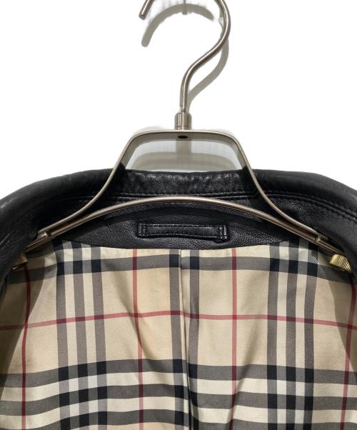 BURBERRY LONDON（バーバリーロンドン）BURBERRY LONDON (バーバリーロンドン) 裏ノバチェックレザー3Bジャケット ブラック サイズ:40の古着・服飾アイテム