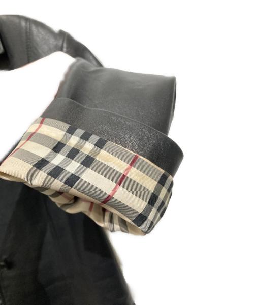 BURBERRY LONDON（バーバリーロンドン）BURBERRY LONDON (バーバリーロンドン) 裏ノバチェックレザー3Bジャケット ブラック サイズ:40の古着・服飾アイテム