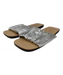 JIL SANDER（ジルサンダー）の古着「スクエアトゥーパンプス」｜シルバー