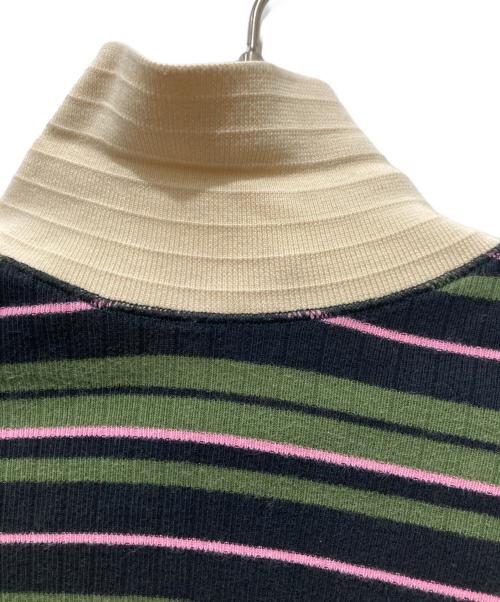 MARNI（マルニ）MARNI (マルニ) タートルネックボーダーニット グリーン サイズ:44(S)の古着・服飾アイテム