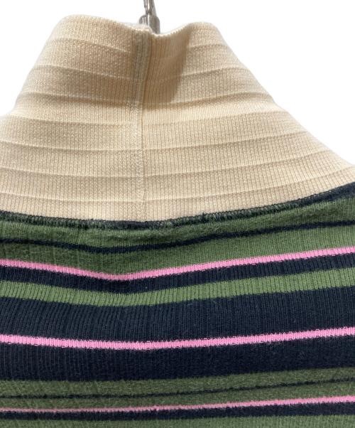 MARNI（マルニ）MARNI (マルニ) タートルネックボーダーニット グリーン サイズ:44(S)の古着・服飾アイテム