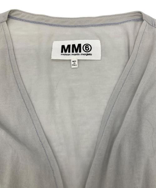 MM6 Maison Margiela（エムエムシックスメゾンマルジェラ）MM6 Maison Margiela (エムエムシックスメゾンマルジェラ) カシュクールカットソー グレー サイズ:Mの古着・服飾アイテム