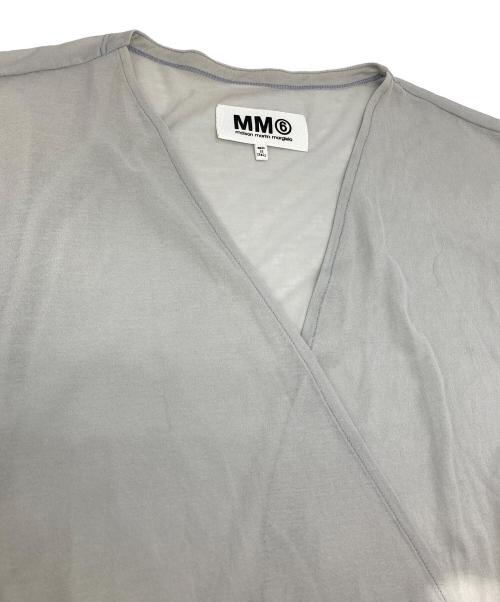 MM6 Maison Margiela（エムエムシックスメゾンマルジェラ）MM6 Maison Margiela (エムエムシックスメゾンマルジェラ) カシュクールカットソー グレー サイズ:Mの古着・服飾アイテム