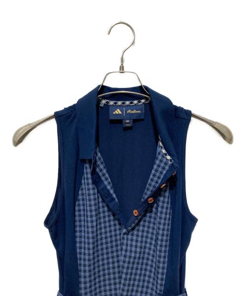 adidas（アディダス）adidas (アディダス) malbon (マルボン) ギンガムチェックワンピース ネイビー サイズ:Mの古着・服飾アイテム