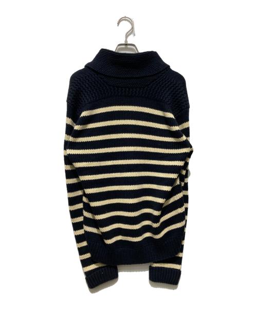 RRL（ダブルアールエル）RRL (ダブルアールエル) ショールカラーコットンカーディガン ホワイト×ブラック サイズ:Sの古着・服飾アイテム