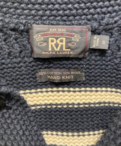 RRL（ダブルアールエル）RRL (ダブルアールエル) ショールカラーコットンカーディガン ホワイト×ブラック サイズ:Sの古着・服飾アイテム