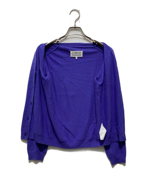 Maison Margiela（メゾンマルジェラ）Maison Margiela (メゾンマルジェラ) エルボーパッチカーディガン パープル サイズ:XSの古着・服飾アイテム