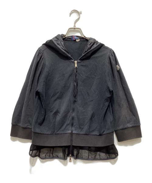 MONCLER（モンクレール）MONCLER (モンクレール) メッシュヘム ジップアップパーカー ブラック サイズ:Mの古着・服飾アイテム