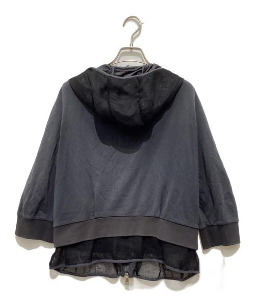 MONCLER（モンクレール）MONCLER (モンクレール) メッシュヘム ジップアップパーカー ブラック サイズ:Mの古着・服飾アイテム