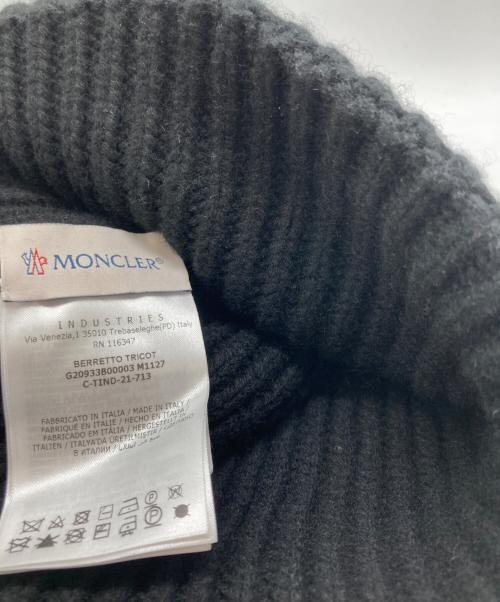 MONCLER（モンクレール）MONCLER (モンクレール) BERRETTO TRICOT ベッレット トリコ ワッペン ニット帽/ビーニー ブラックの古着・服飾アイテム