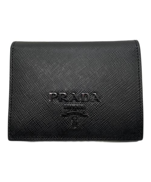PRADA（プラダ）PRADA (プラダ) 2つ折り財布 ブラックの古着・服飾アイテム