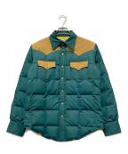 Pherrow'sフェローズ）の古着「レザー切替ダウンジャケット」｜グリーン