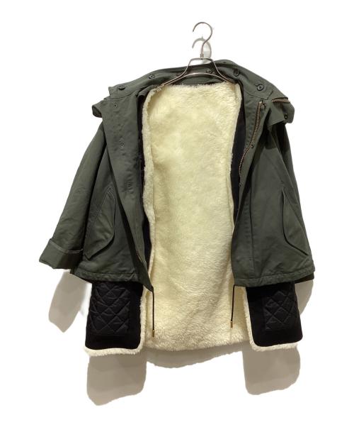 THE RERACS（ザ リラクス）THE RERACS (ザ リラクス) ボアライナー付ショートモッズジャケット カーキ×ホワイト サイズ:SIZE L(40)の古着・服飾アイテム